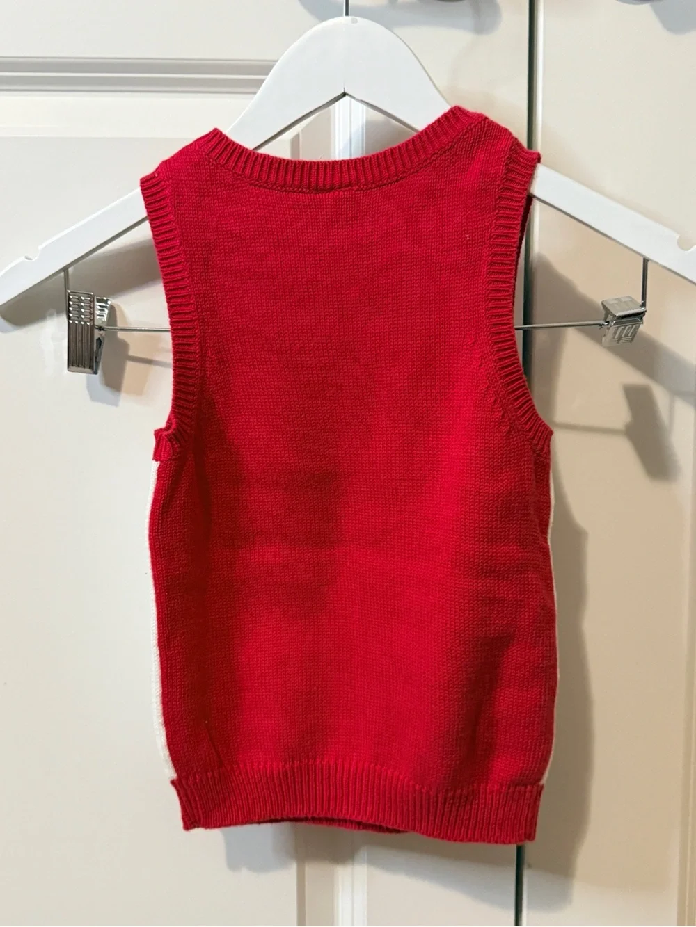 Gymboree New York Girl Red & White Pink Argyle Knit sleeveless vest
